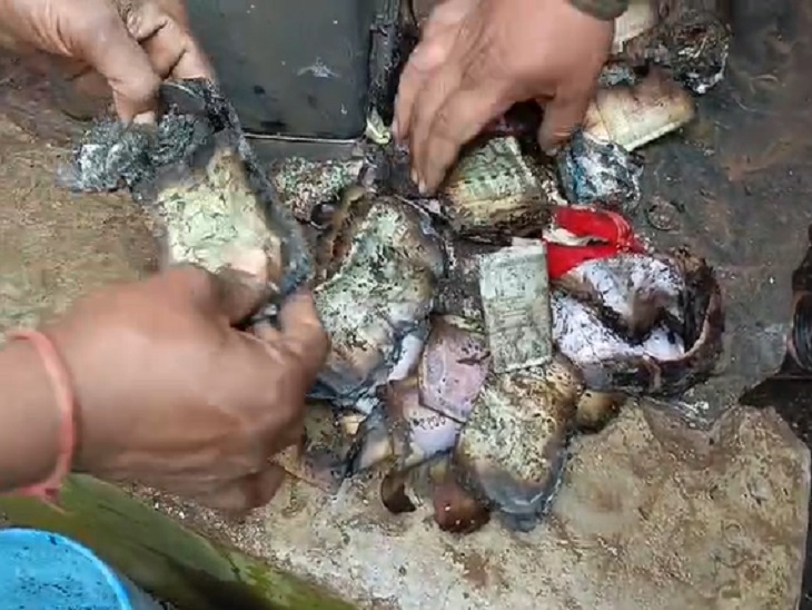 घर में लगी आग से लाखों रुपए जले। - Dainik Bhaskar