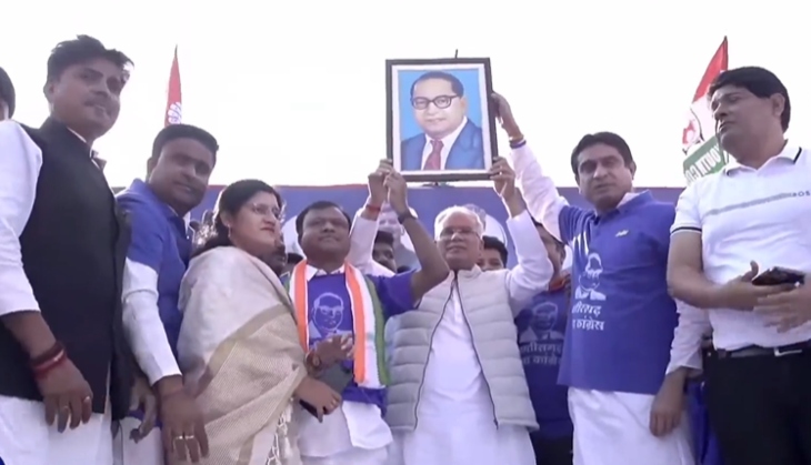 बाबा साहेब अंबेडकर की तस्वीर लेकर सीएम हाउस का घेराव करने निकले कांग्रेस के तमाम नेता