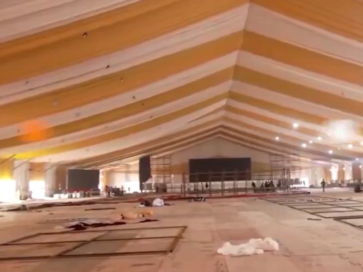 भुवनेश्वर में तैयार किया जा रहा कार्यक्रम स्थल, यहां 5 हजार से ज्यादा लोगों के आने की उम्मीद है।