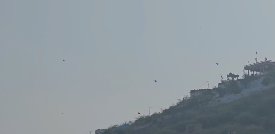 बाड़मेर में युवाओं ने जमकर पतंगबाजी की। अपनी पतंग को सबसे ऊंचा उड़ाने की ख्वाहिश में खूब पेंच लड़ाए।