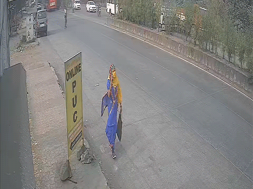 A speeding car hits a man and a woman.