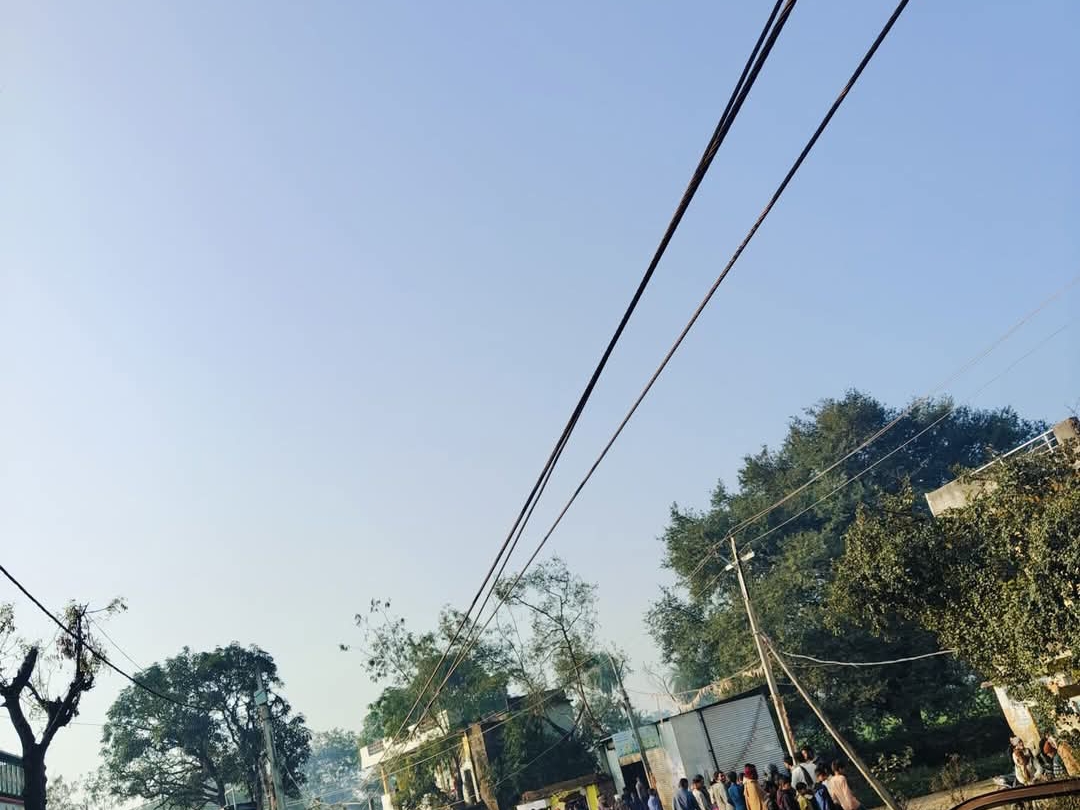 Uncontrolled truck broke the high tension line pole