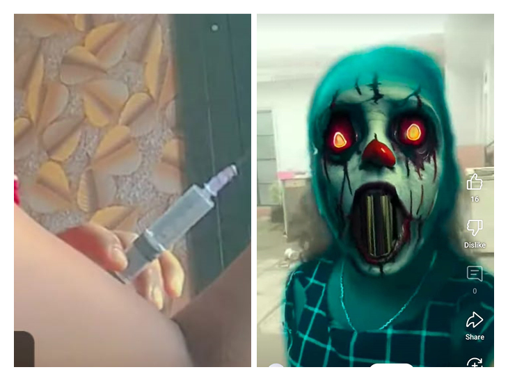 बच्ची के यूट्यूब चैनल से लिए हुए वीडियो के स्क्रीन शॉट। ऐसे वीडियो कोर्ट में दिखाए गए थे।