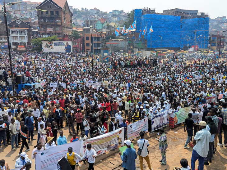 After the rebels entered the city, the people of Congo demonstrated against Rwanda.