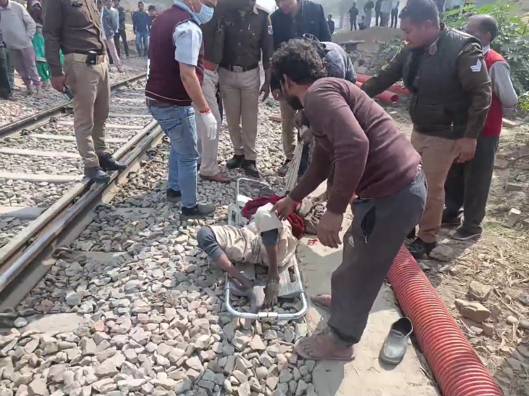 An old man got hit by a train while crossing the tracks