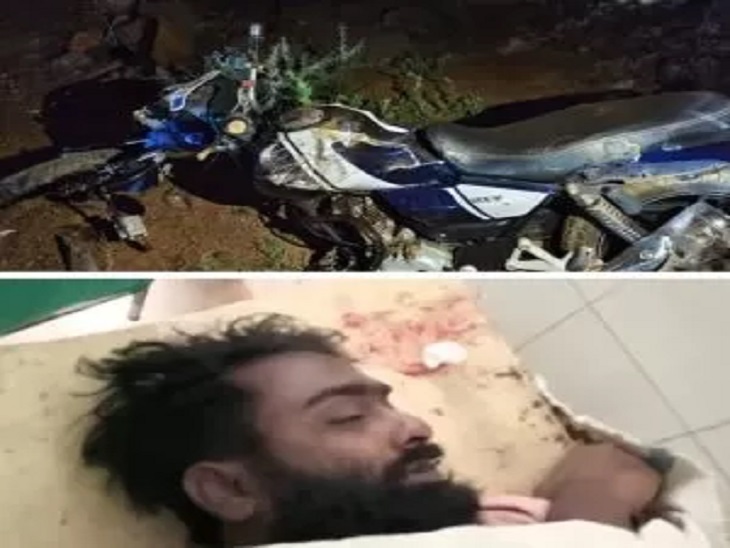 सड़क दुर्घटना में बाइक सवार की मौत - Dainik Bhaskar