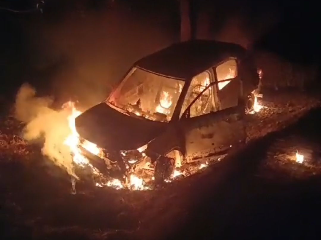 Fire in Tata Punch car returning from the wedding procession