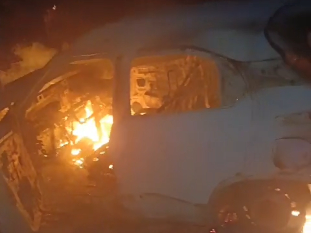 Fire in Tata Punch car returning from the wedding procession