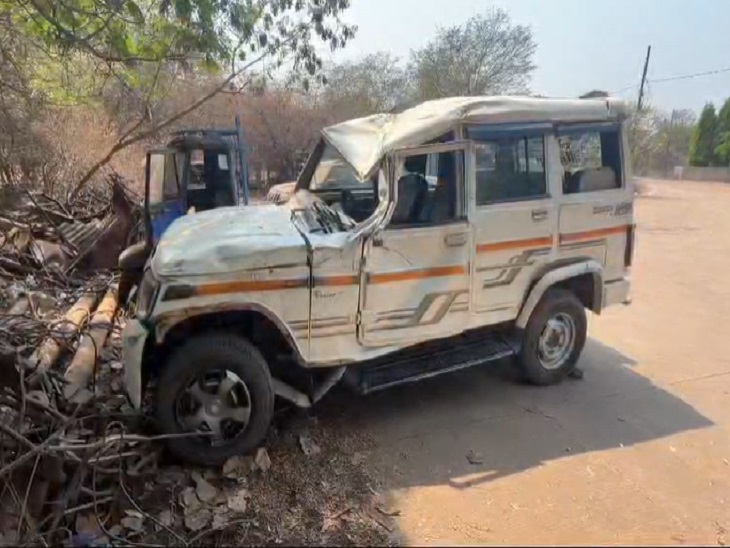 हवा में तीन बार पलटी खाकर गिरी बोलेरो