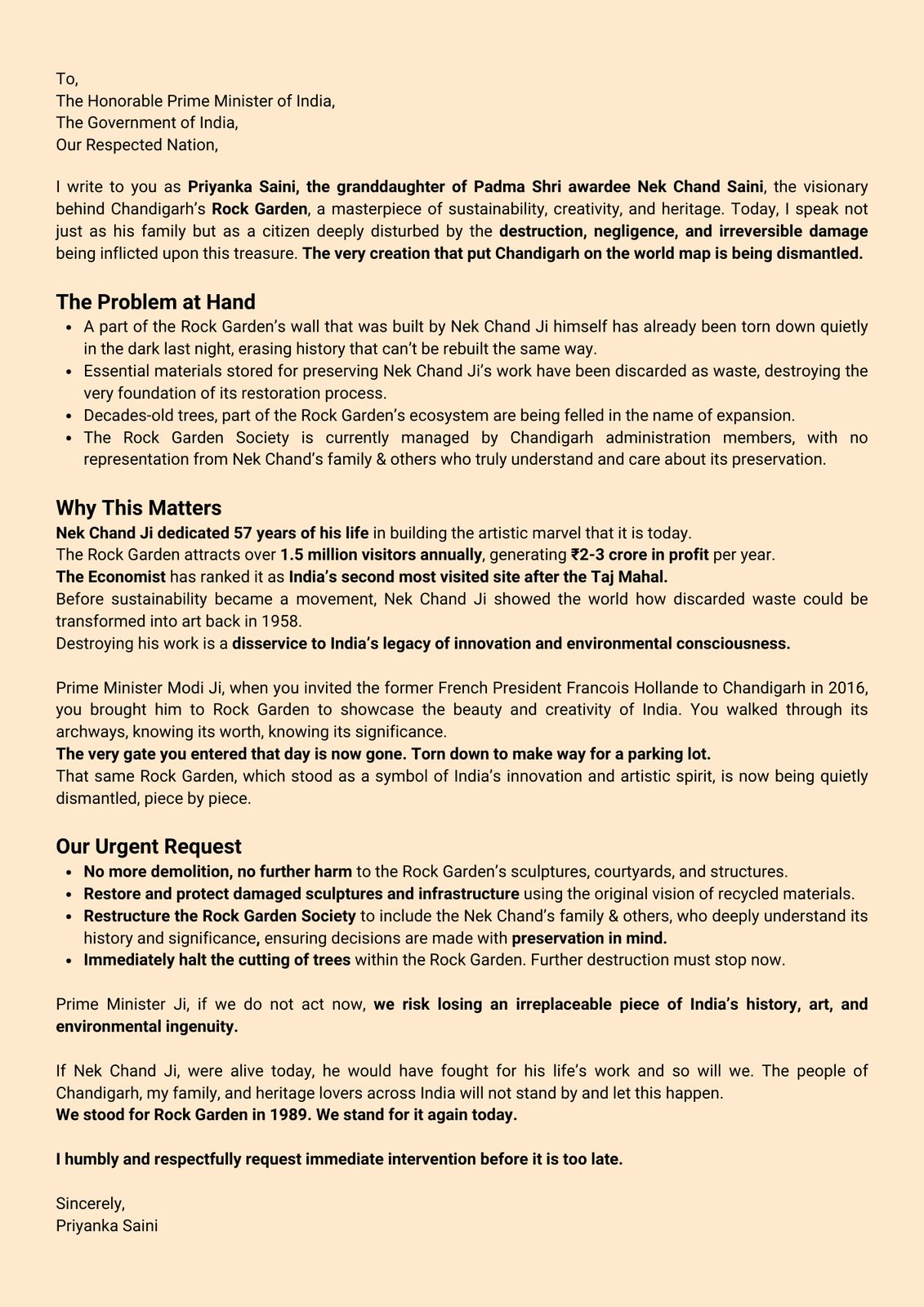 ਪ੍ਰਧਾਨ ਮੰਤਰੀ ਨੂੰ ਲਿਖਿਆ ਗਿਆ.