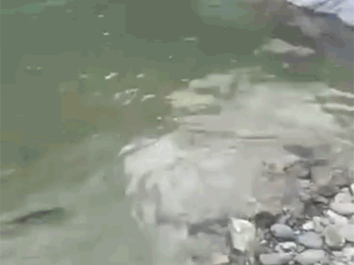 पर्वती नदी के पास मिले कपड़े।
