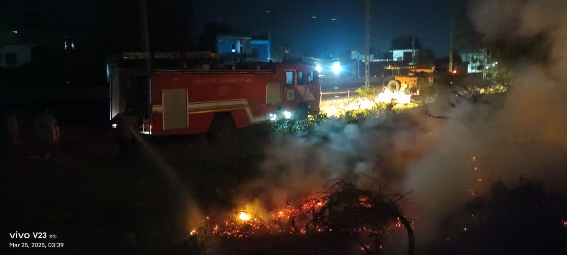 ਫਾਇਰਫਾਇਰ ਕਾਰ ਅੱਗ ਬੁਝਾ ਰਹੀ ਹੈ