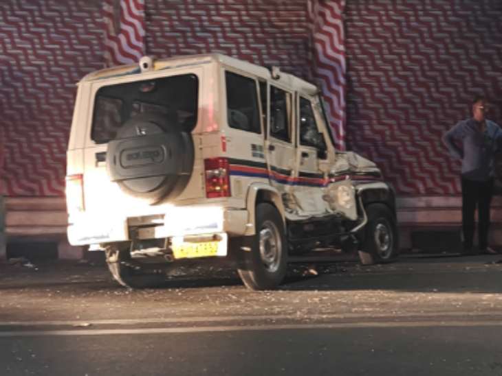 Jaipur Roadways Bus Accident; Police Jeep | Constable Injured