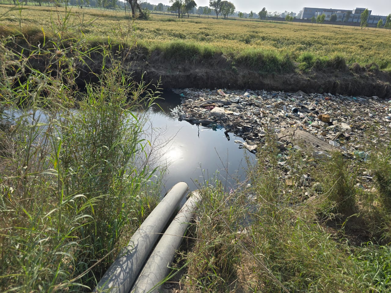 कर्मचारियों से पूछा तो तुरंत गंदे पानी को बंद कर दिया गया