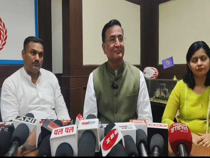 ਮੀਡੀਆ ਨਾਲ ਗੱਲ ਕਰਦਿਆਂ, ਹਰਿਆਣਾ ਓਲੰਪਿਕ ਐਸੋਸੀਏਸ਼ਨ, ਸਟੀਯਪਾਲ ਸਿੰਥੂ ਦੇ ਉਪ ਰਾਸ਼ਟਰਪਤੀ.