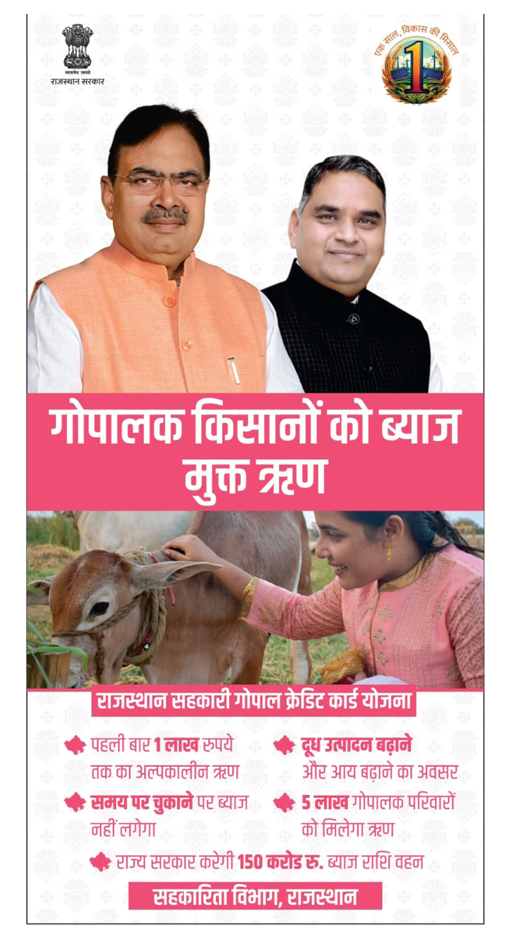गोपाल क्रेडिट योजना के तहत, 5 लाख गोपालों को ऋण देने के लिए एक लक्ष्य निर्धारित किया गया है।