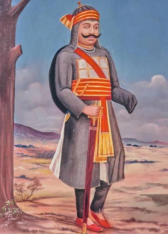 सर्च करने पर राणा सांगा की इसी तरह की तस्वीरें मिलती हैं, जिनमें एक आंख और हाथ नहीं दिखता। पैर मुड़ा हुआ दिखता है।