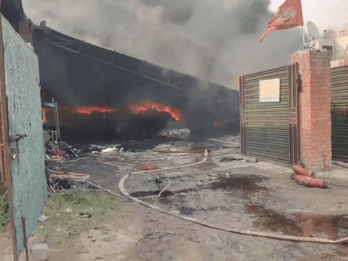 ਫੈਕਟਰੀ ਵਿਚ ਭਿਆਨਕ ਅੱਗ. - ਡੈਨਿਕ ਭਾਸਕਰ