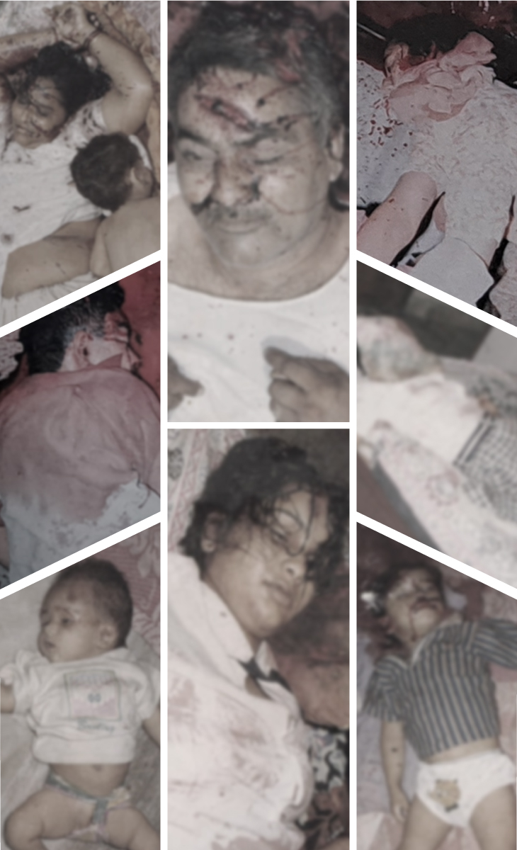 पूर्व विधायक रेलू राम पूनिया समेत उनके परिवार के 8 लोगों के शव। इसमें 68 साल के बुजुर्ग से लेकर सवा महीने तक की बच्ची की लाश शामिल है।