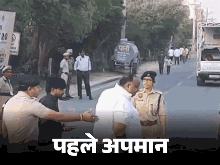 सिरसा में CM के कार्यक्रम में मनीष सिंगला को मंच से हटाने के बाद हुए विवाद के बाद DSP जितेंद्र राणा ने उनसे माफी मांग ली। - Dainik Bhaskar