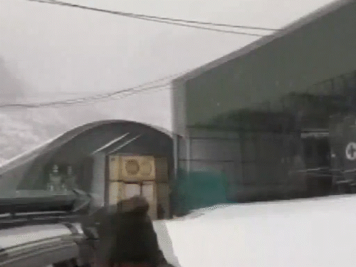 Gangtok, the capital of Sikkim, received snowfall on Sunday.