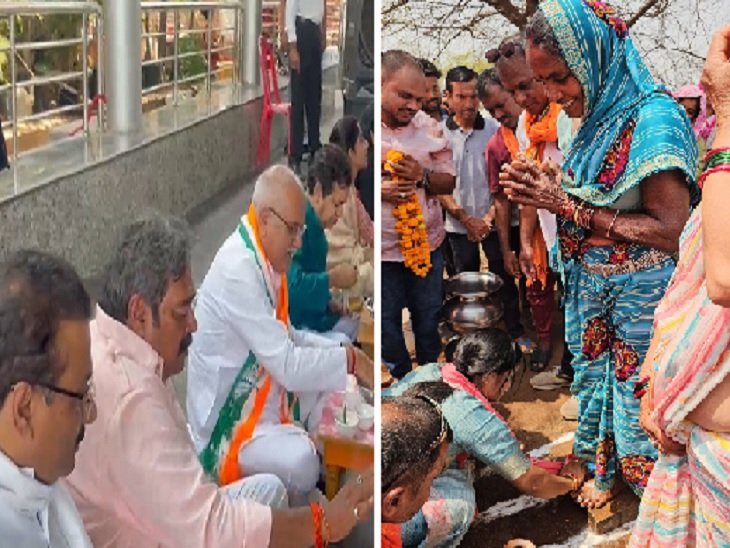 कांग्रेस और भाजपा नेताओं ने अलग-अलग तरीके से मनाया एक मई दिवस - Dainik Bhaskar