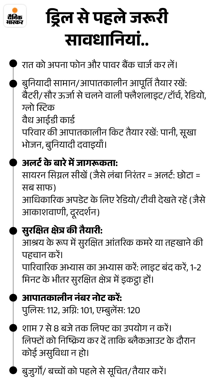 मॉक ड्रिल से पहले जरूरी सावधानियां