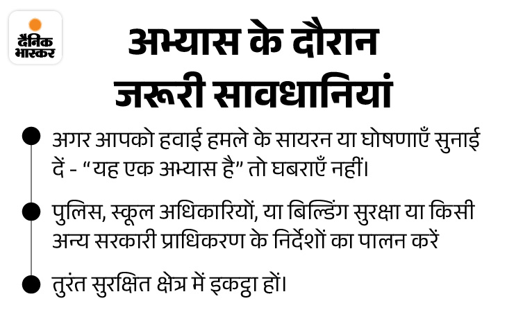 अभ्यास के दौरान सावधानियां।