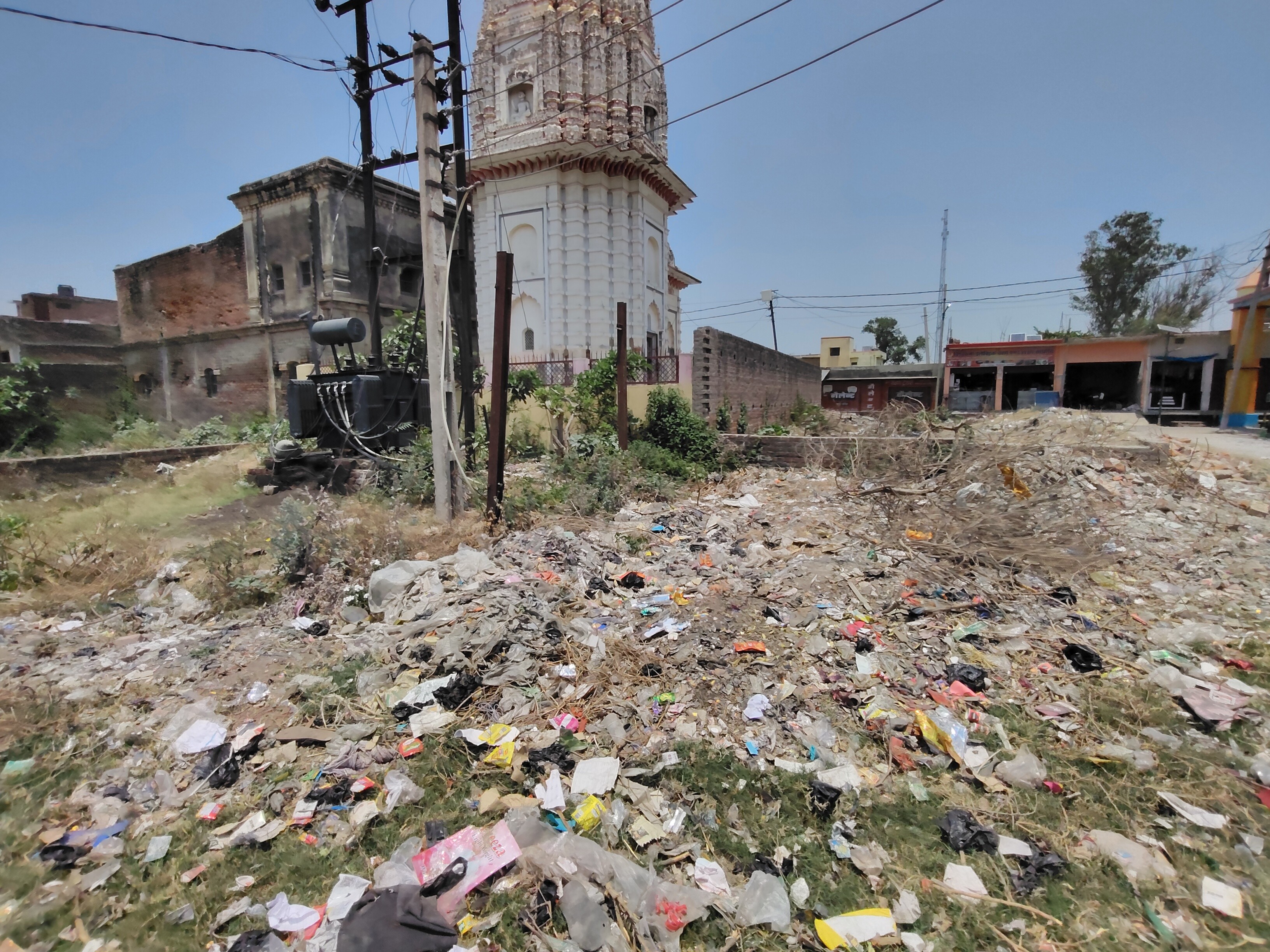 Pile of garbage in the premises of the ancient Shiva temple in ...