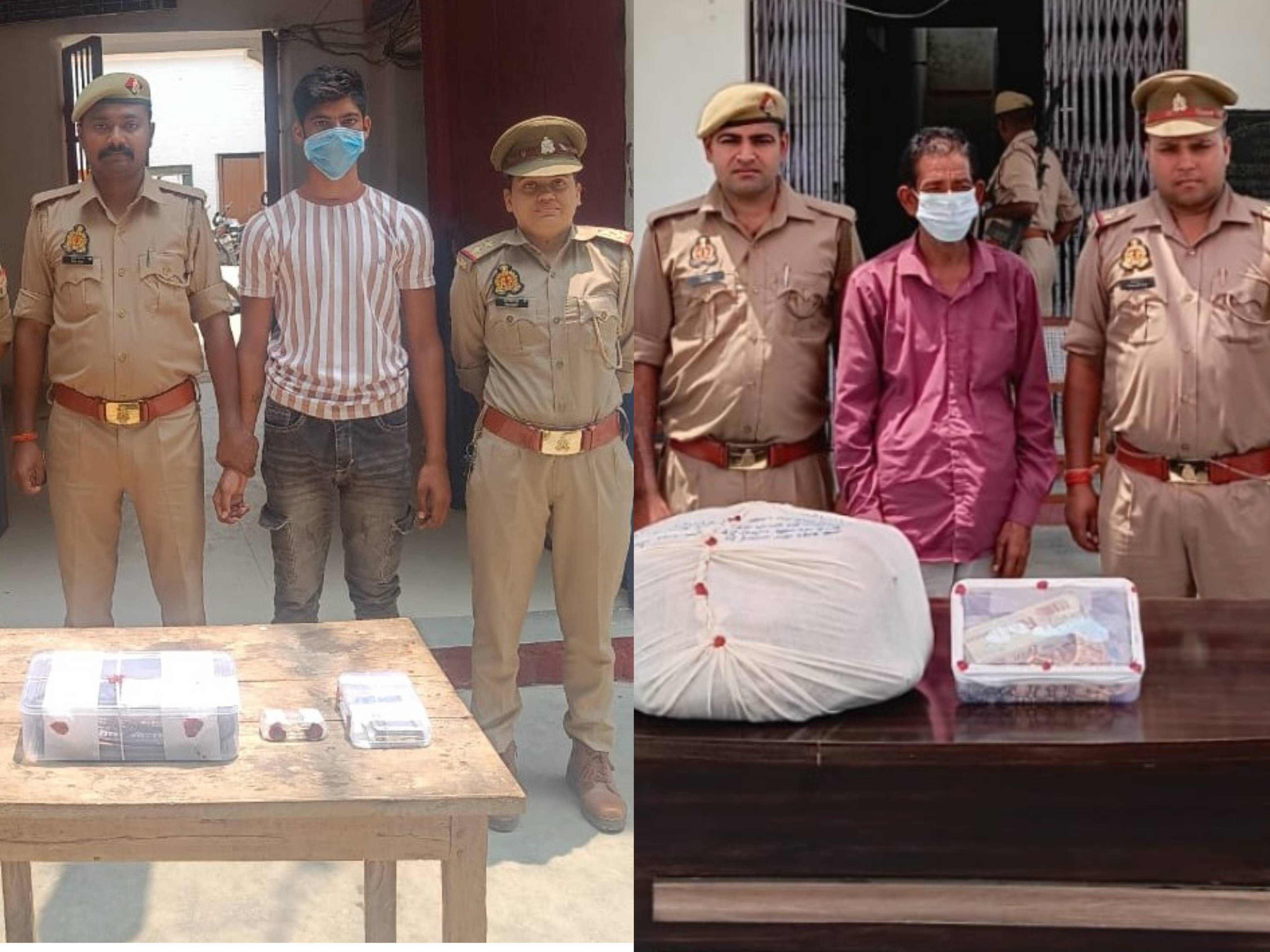 पुलिस की गिरफ्त में आरोपी। - Dainik Bhaskar