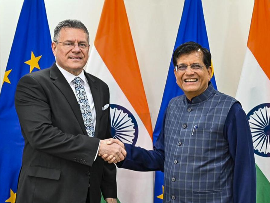 1 मई को कॉमर्स एंड इंडस्ट्री मिनिस्टर पीयूष गोयल ने FTA बातचीत की प्रोग्रेस का आकलन करने के लिए ब्रुसेल्स का दौरा किया था। - Dainik Bhaskar