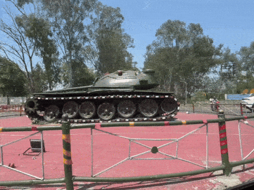 Pathankot's Tank Chowk. The tank won from Pakistan is kept here.
