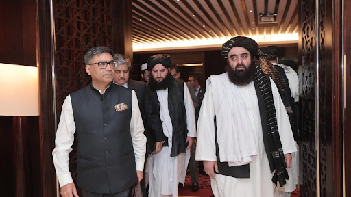 There was a conversation between India's Foreign Secretary Vikram Egypt and Taliban Foreign Minister Mottaki in Dubai on 8 January.