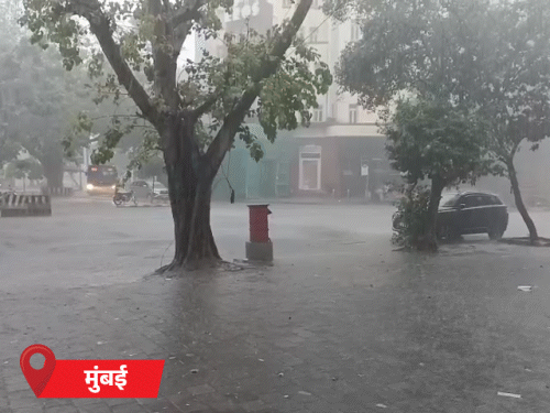 मुंबई में शनिवार सुबह से ही तेज बारिश जारी है।