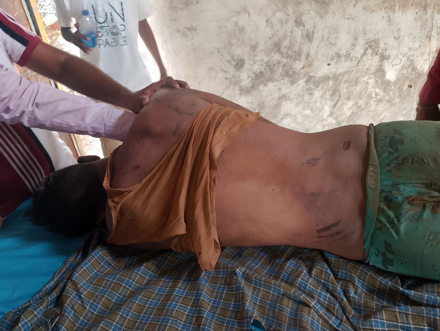 Tied with a rope and beaten with a stick all night; the accused himself ...