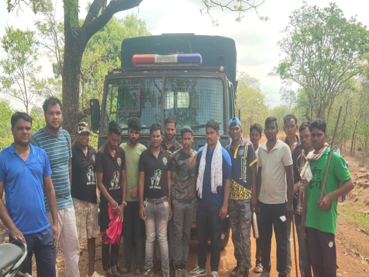 अर्जुनी परिक्षेत्र के जंगल में वन विभाग की टीम निगरानी कर रही है।