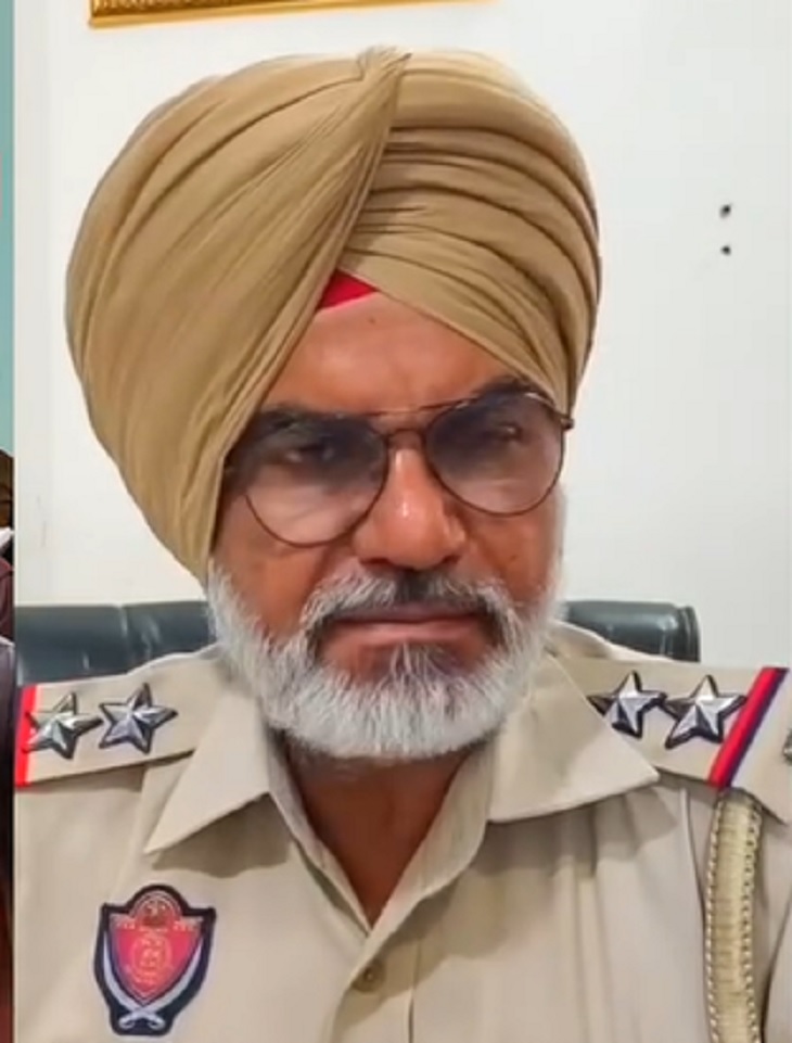 पुलिस अधिकारी मामले की जानकारी देते हुए।