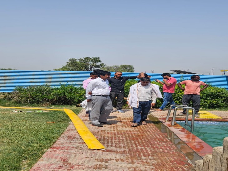 खेल विभाग ने स्विमिंग पूल का निरीक्षण किया था