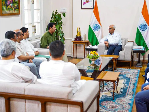 On May 28, 10 NDA MLAs met Governor Ajay Bhalla at Imphal Raj Bhavan. - Dainik Bhaskar