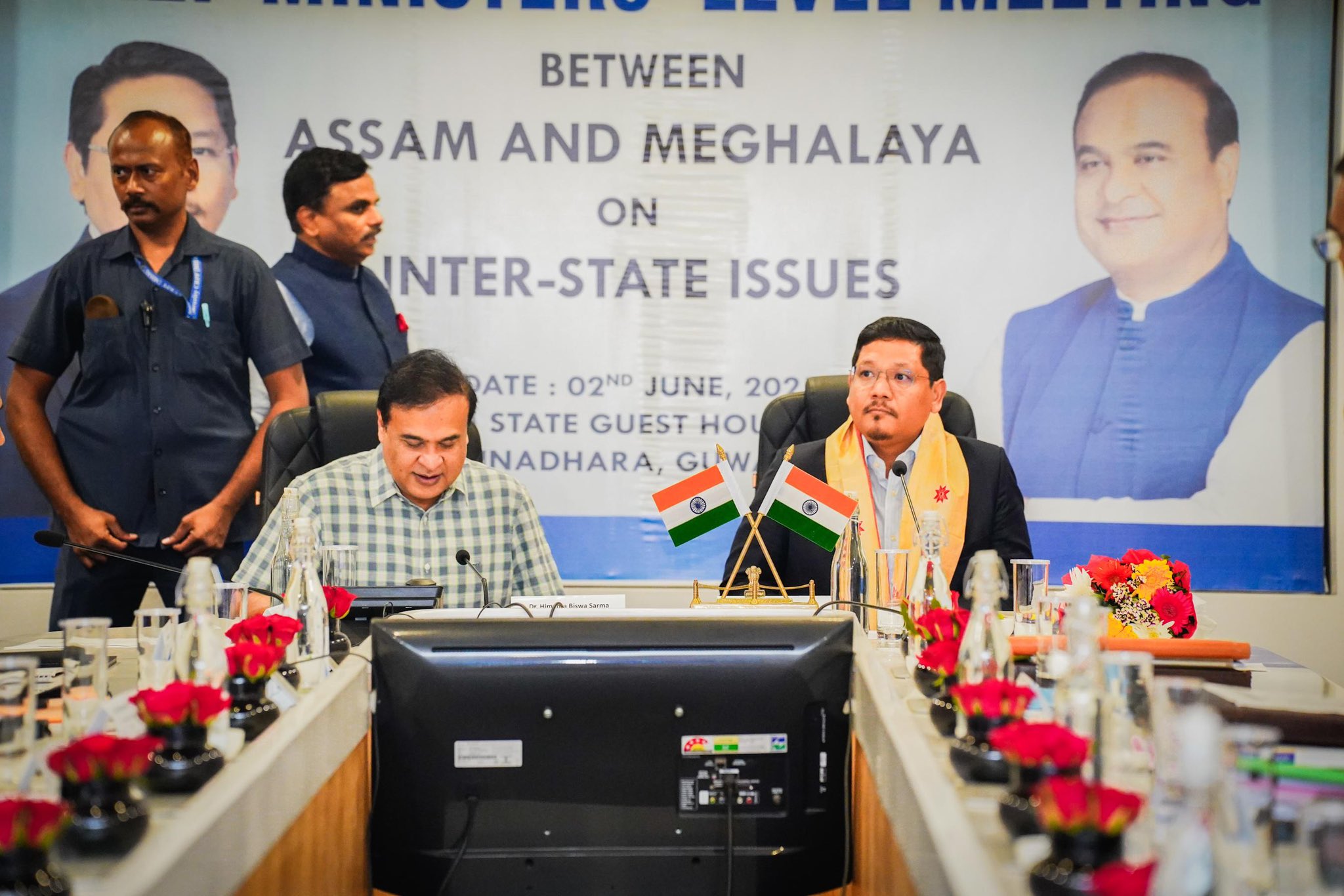 Photo of meeting of Himanta Biswa Sarma and Konrad Sangma.