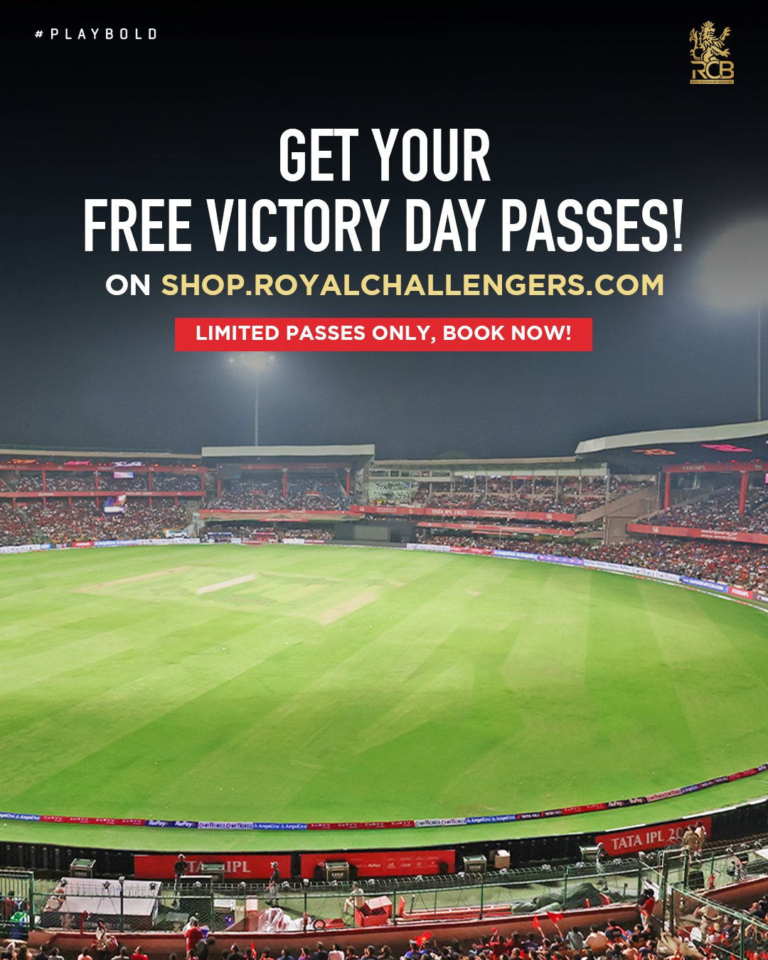RCB ने जीत के जश्न के लिए होने वाले मेन इवेंट के लिए पास का ऐलान किया था। इसके लिए सोशल मीडिया पर ये पोस्ट की गई थी।