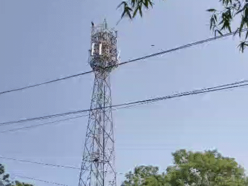 young man climbed a mobile tower and did a high voltage drama