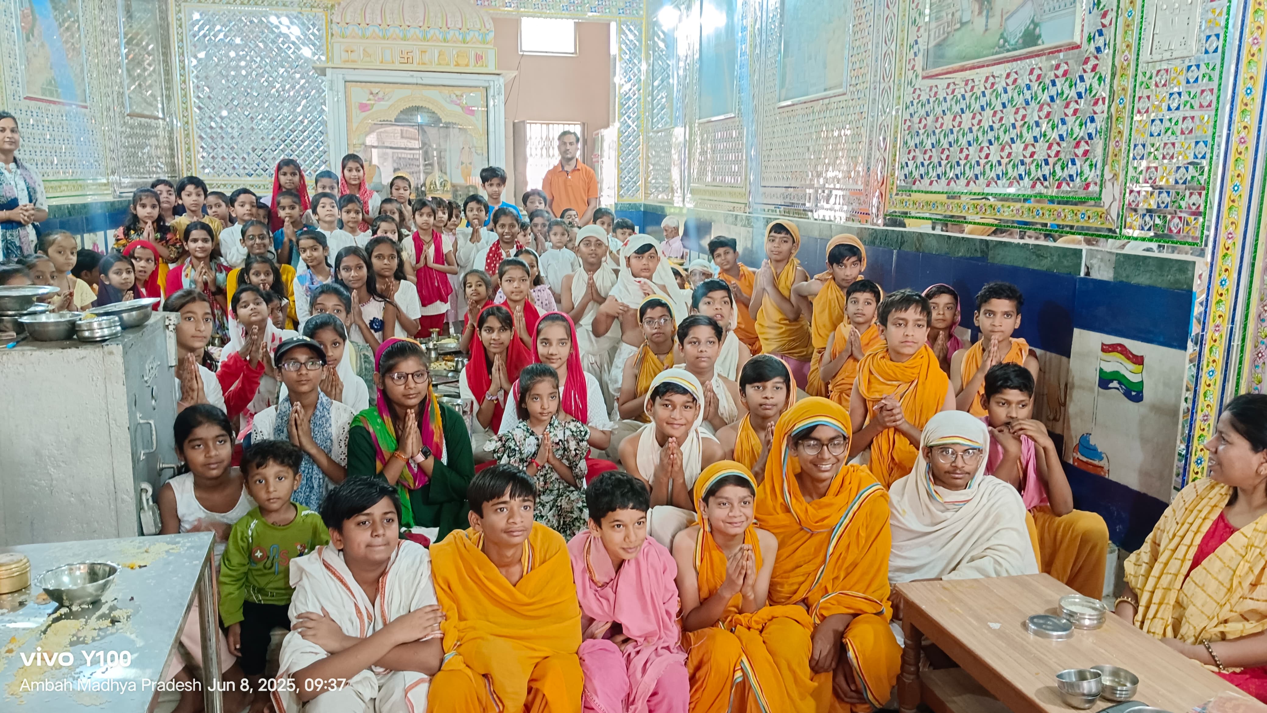 Children gathered in the temple and performed the complete ritual of ...