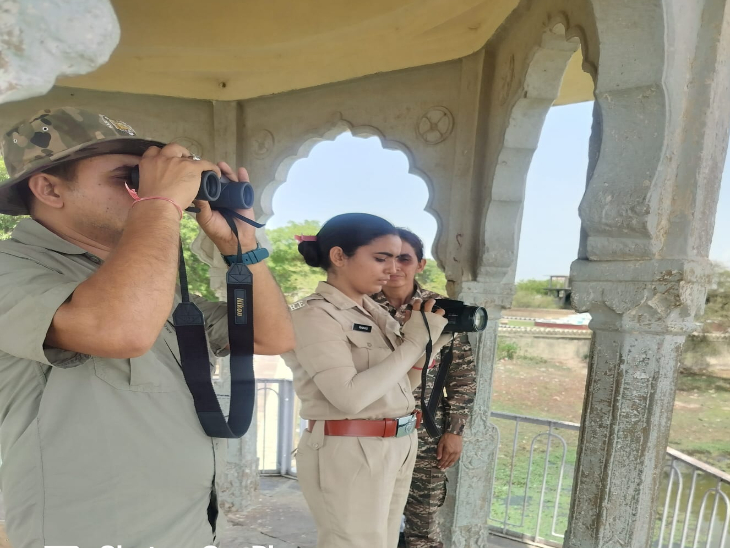 वन्यजीवों की काउंटिंग करते जवान