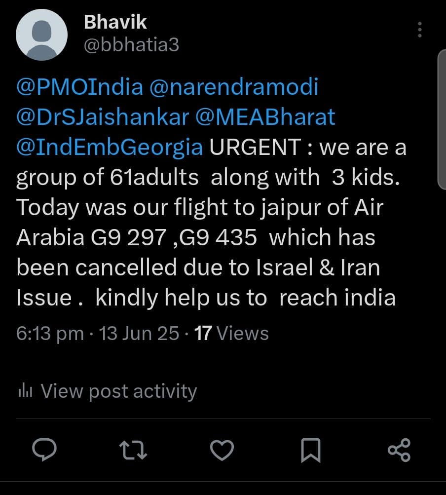 ट्वीट कर भारत सरकार मांगी मदद।