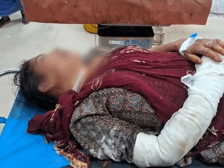 हादसे में घायल महिला तुलसी देवी और उसकी 3 साल की दोहिती परी का इलाज अजमेर हॉस्पिटल में चल रहा है।