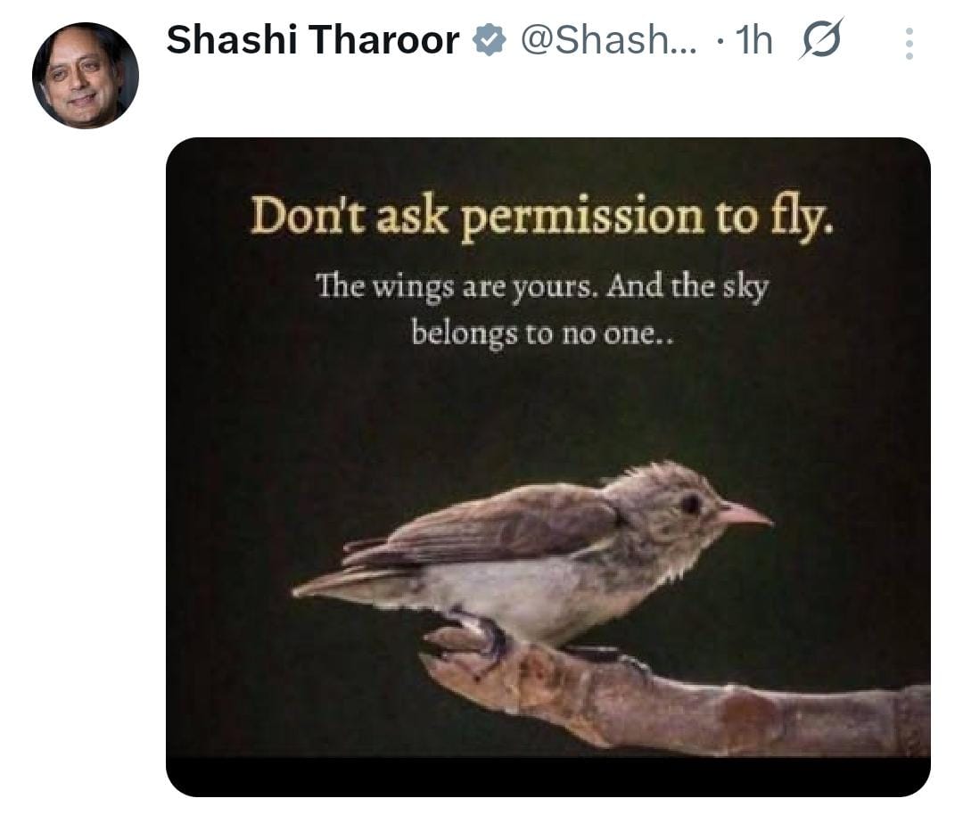 शशि थरूर का X पोस्ट।