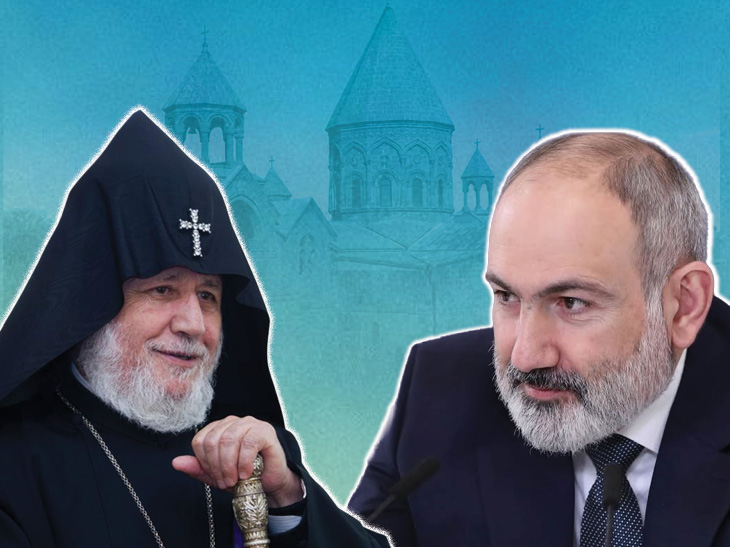 The main pastors of Armenia's largest church Garegin (left) and PM Nicole Pashinayana. - Dainik Bhaskar