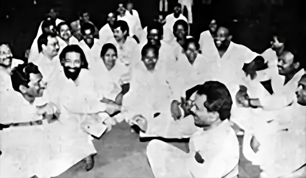 महाजन और झारखंड आंदोलन के दौरान शिबू सोरेन (दाढ़ी में) और उनके साथी। (फाइल)