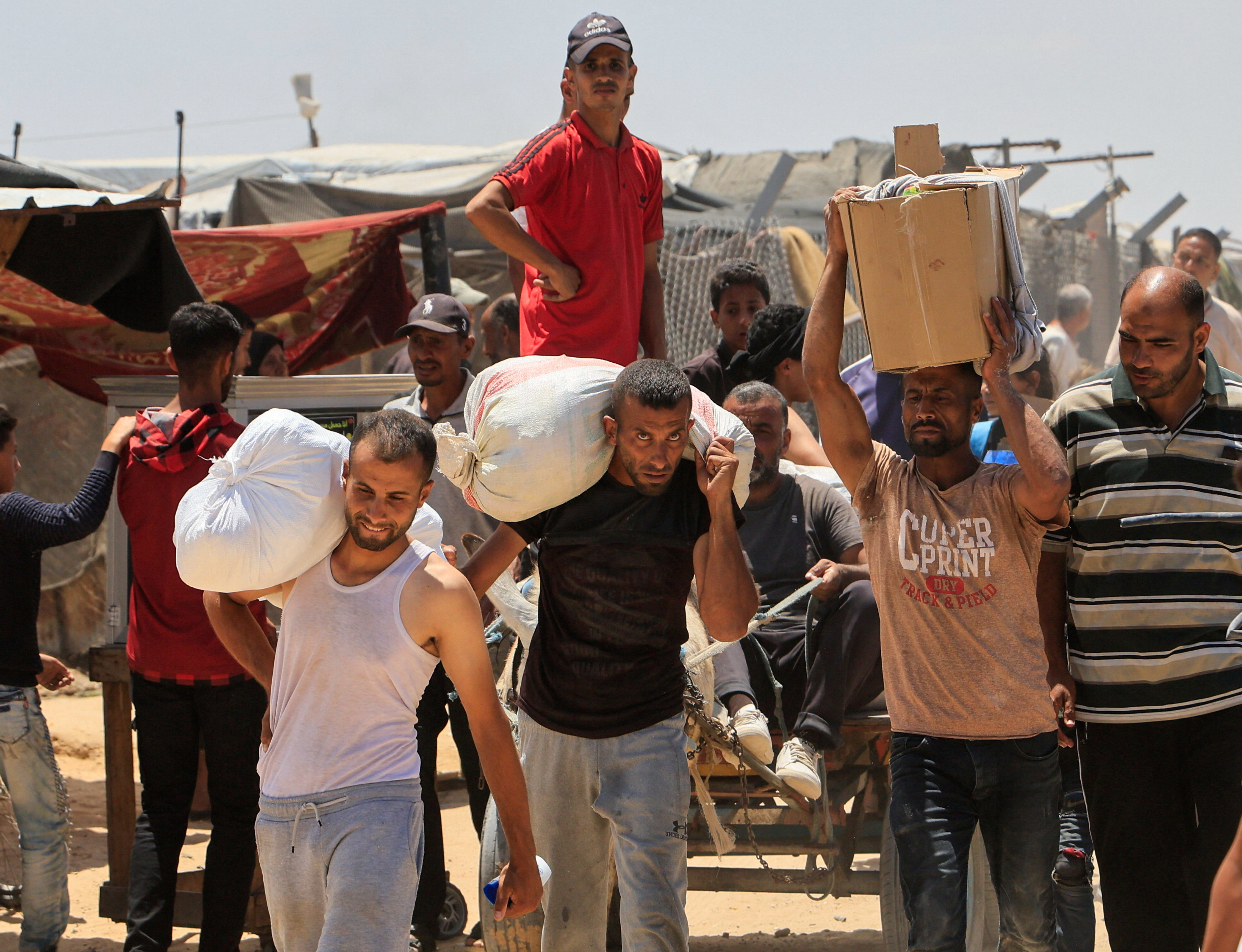Last month, Palestinians were given food items and necessary help in Rafa.